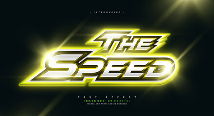 Editable Text Effect in E-sport Style. White and Yellow E-sport Text Effect © WzKz