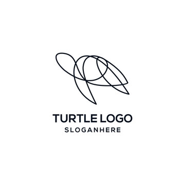 Turtle logo line, vector icon turtle modern