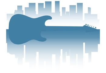 Abstract Guitar Blue Background