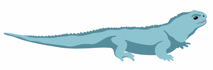 tuatara vector cartoon illustration on white background	
