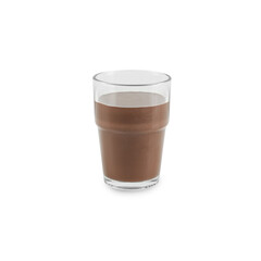 Cocoa glass isolated on white background with clipping path.