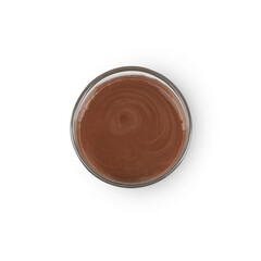 Cocoa glass isolated on white background with clipping path.
