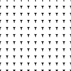 Square seamless background pattern from black funnel symbols. The pattern is evenly filled. Vector illustration on white background
