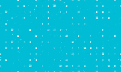 Naklejka na ściany i meble Seamless background pattern of evenly spaced white discussion symbols of different sizes and opacity. Vector illustration on cyan background with stars