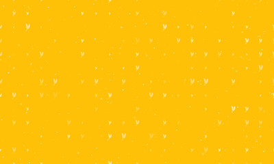Obraz na płótnie Canvas Seamless background pattern of evenly spaced white wheat symbols of different sizes and opacity. Vector illustration on amber background with stars