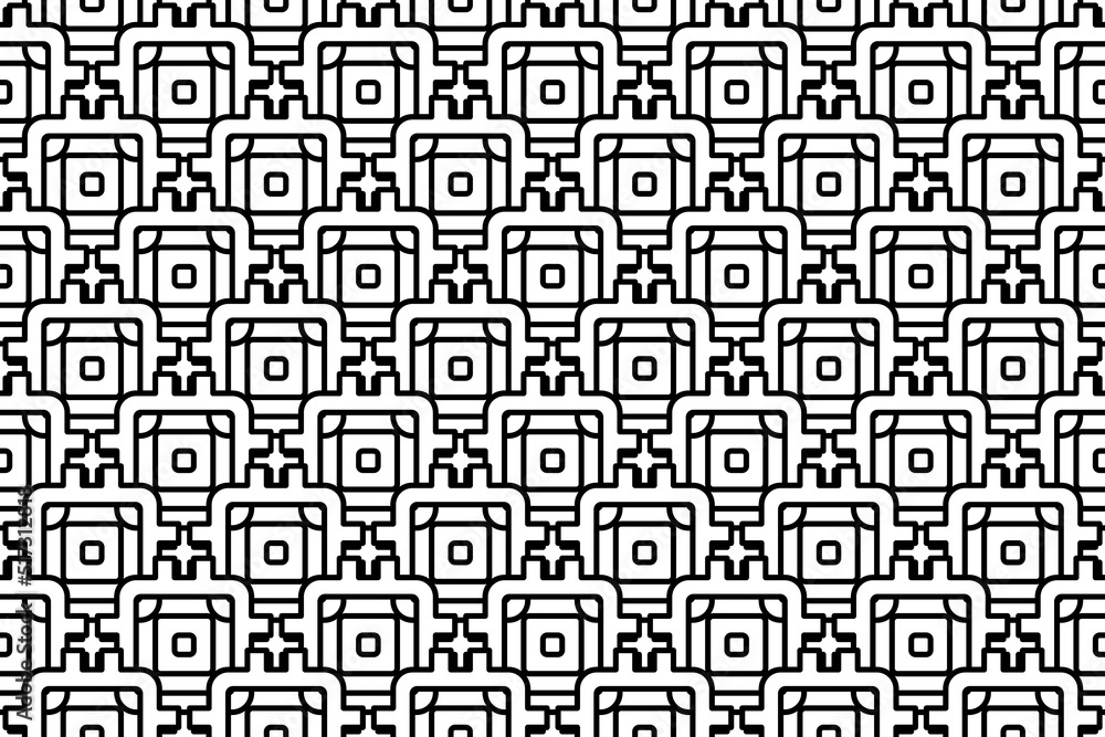 Poster seamless pattern completely filled with outlines of chip symbols. elements are evenly spaced. vector