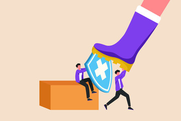 Do not step on sign. Packaging mark concept. Flat vector illustration isolated.