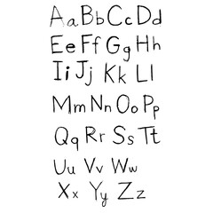Hand drawn alphabet Handwriting lettering Calligraphy font icon sign symbol design