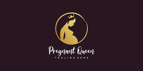 Fototapeta na wymiar Pregnant logo design with modern unique style Premium Vector