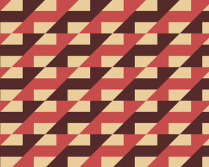 Geometric abstract seamless red color pattern, background