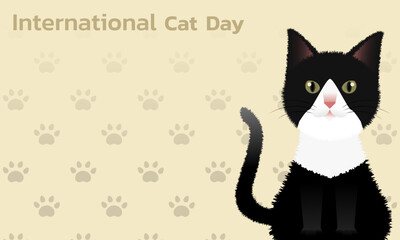 World Cat Day concept.International Cat Day. Holiday concept. Template for background, Web banner, card, poster