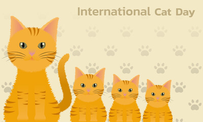 World Cat Day concept.International Cat Day. Holiday concept. Template for background, Web banner, card, poster
