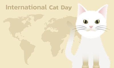 World Cat Day concept.International Cat Day. Holiday concept. Template for background, Web banner, card, poster