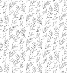 Floral seamless pattern with eucalyptus branches and leaves. Print for fabric, wallpaper, wrapping paper.