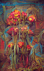 Fototapeta premium decoration with multicolored flowers