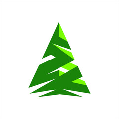 Obraz premium Modern simple fir tree logo, abstract fir tree logo vector