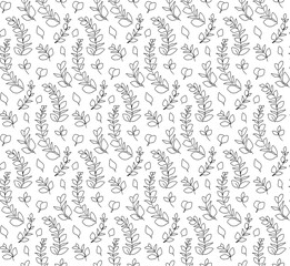 Fototapeta na wymiar Floral seamless pattern with eucalyptus branches and leaves. Print for fabric, wallpaper, wrapping paper.
