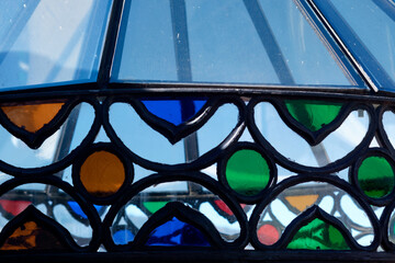 traditional colored glass Skylight in Regua, Portugal