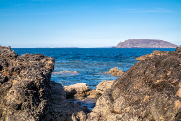 Fototapeta na wymiar The beach next to the Great Pollet Sea Arch, Fanad Peninsula, County Donegal, Ireland