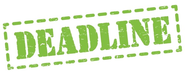Fototapeta premium DEADLINE text written on green stamp sign.