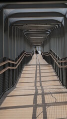 Pedestrian Bridge of Polda Metro Jaya Bus Stop, taken on June 10, 2022 in Jakarta, Indonesia	