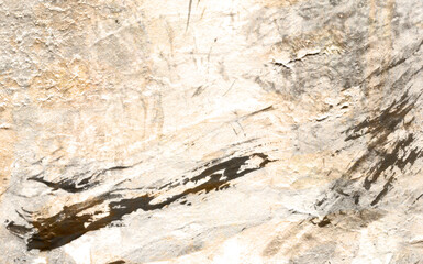 Acrylic background in beige shades. Abstract background of acrylic painting on canvas with brush strokes.