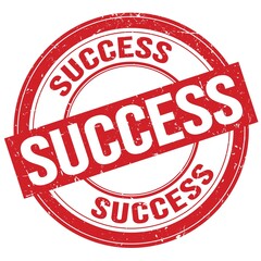 SUCCESS text written on red round stamp sign