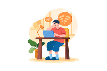 Fototapeta premium Poor Internet Connection Illustration concept