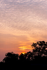 Amazing cloud formation in colourful sky during a monsoon sunrise morning