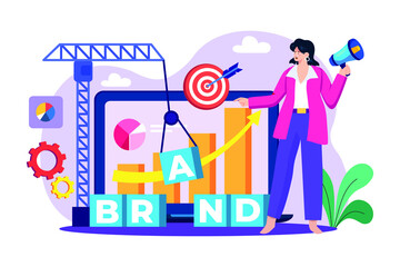 Brand Manager Illustration concept. Flat illustration isolated on white background