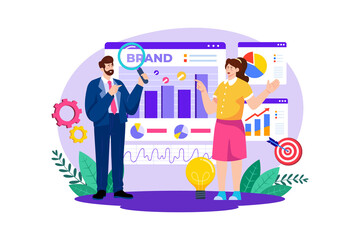 Brand Strategist Illustration concept. Flat illustration isolated on white background