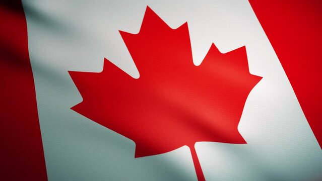 Waving flag of Canada in slow motion. Seamless loop. Ultra realistic 3D render. [ProRes - UHD 4K]