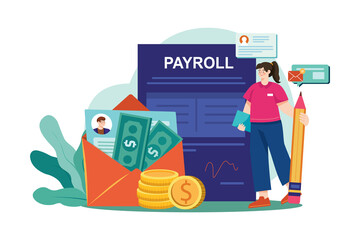 Payroll Manager Illustration concept. Flat illustration isolated on white background