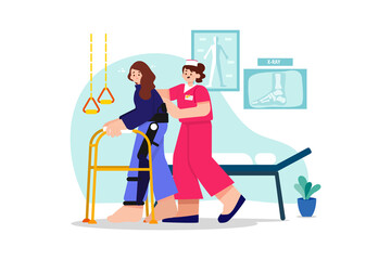Physical Therapist Illustration concept. Flat illustration isolated on white background