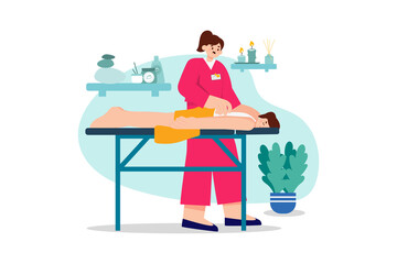 Fototapeta premium Massage Therapy Illustration concept. Flat illustration isolated on white background