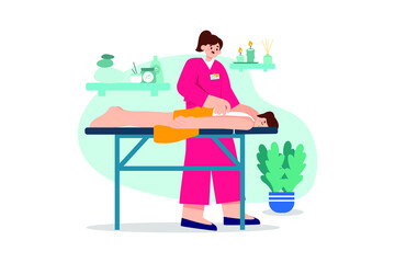 Fototapeta premium Massage Therapy Illustration concept. Flat illustration isolated on white background