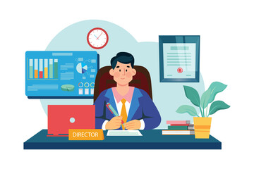 Director Illustration concept. Flat illustration isolated on white background