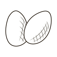 Eggs in hand drawn style isolated on white background for poster, label or bakery shop menu