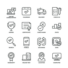 Check Marks line icons set, outline vector symbol collection, linear style pictogram pack. Signs, logo illustration.