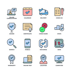 Check Marks elements collection, flat icons set, Colorful symbols pack. Vector illustration. Flat style design