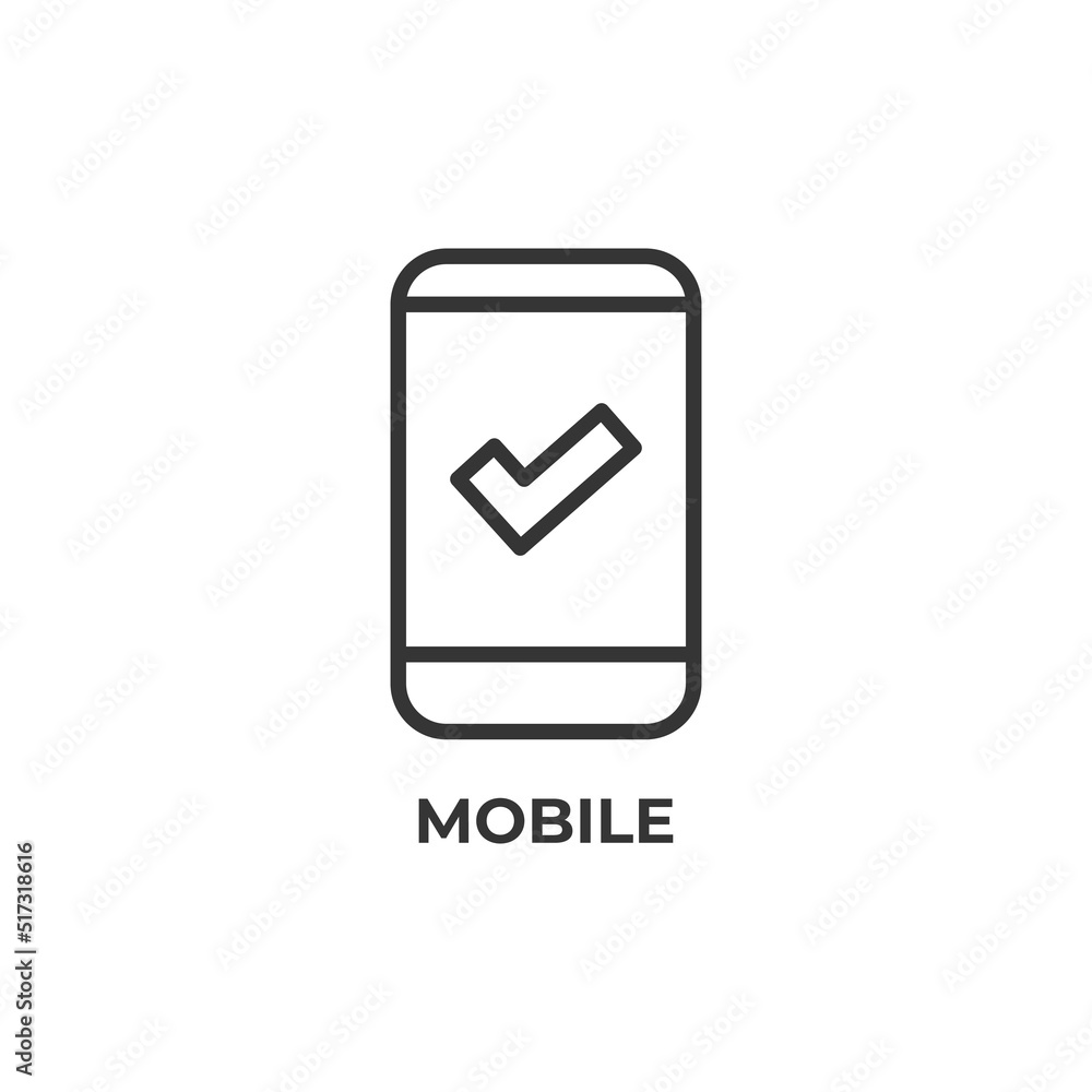 Aufkleber mobile line icon. linear style sign for mobile concept and web design. outline vector icon. symbol, 