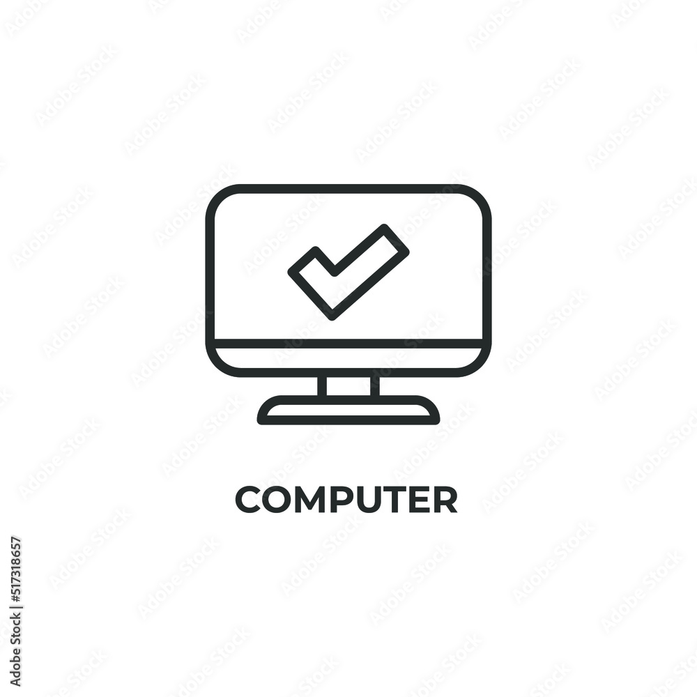 Poster computer line icon. linear style sign for mobile concept and web design. outline vector icon. symbol