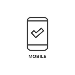 mobile line icon. linear style sign for mobile concept and web design. Outline vector icon. Symbol, logo illustration. Vector graphics