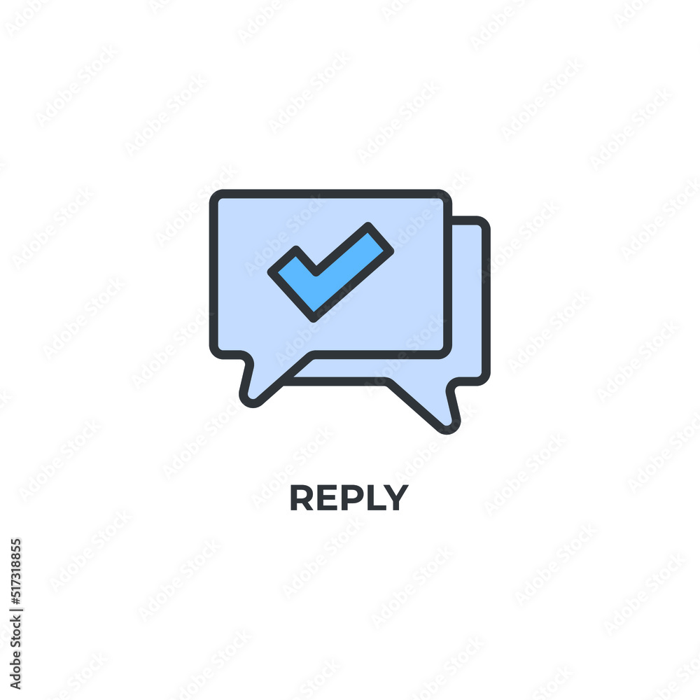 Poster reply vector icon. colorful flat design vector illustration. vector graphics