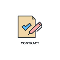 contract vector icon. Colorful flat design vector illustration. Vector graphics