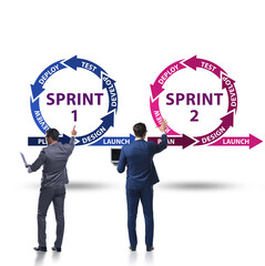 Businessman in agile methods concept