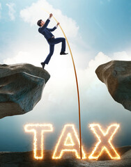 Businessman in tax payment concept