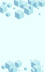 Fototapeta na wymiar Grey Cube Background Blue Vector. Geometric Template Illustration. White Polygon Web Texture. Toy Card. Gray Group Cubic.