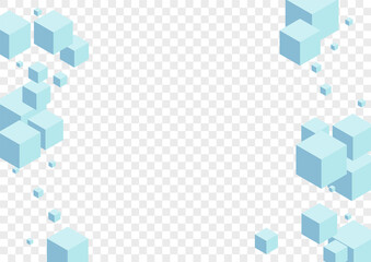 Grey Geometric Background Transparent Vector. Box Special Illustration. White Cubic Poster Texture. Cover Card. Blue Blank Polygon.