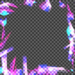 Blur Element Background Transparent Vector. Confetti Luxury Wallpaper. Pink Starburst Texture. Multicolored Starlight. Bokeh Glittery Template.